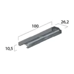Stoßstellenverbinder für EUTRAC ONETRAC für Abhängung - silber AA1100192