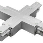 EUTRAC DatenbusT-Verbinder für 3-Phasen Aufbauschiene, Schutzleiter aussen, links, mit Einspeisemöglichkeit - silber 555 2 1215 3