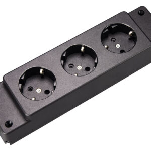 WIELAND GST18i3 steckbare Steckdosenleiste 3-Polig, 3-fach ohne Berührschutz, 250V, 16A - schwarz  99.601.0028.0
