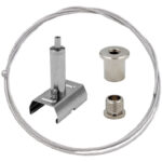 Seilabhängung für EUTRAC ONETRAC geeignet für 3-Phasen Aufbauschiene DALI ONETRACK, inkl. Pendelclip, Stahlseil und Deckenbefestigung 6200 mm - weiß AA1100212