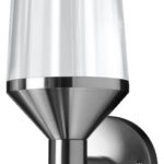 Edelstahlleuchte mit Glasdiffusor