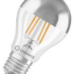 LED-Lampen, klassische Kolbenform, mit Spiegel-Kolbenkrone