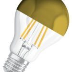 LED-Lampen, klassische Kolbenform, mit Spiegel-Kolbenkrone