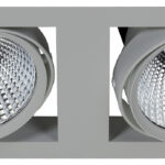 squareCENTURY 283 - Eckige Einbauleuchten kardanisch silber 27W 60° 3000K CRI90 AE82822.01.91