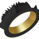 Strada 185 LV - 1-10V Runde Einbauleuchten starr schwarz/gold 32W 80° 3000K CRI97 847-851C0371YG02