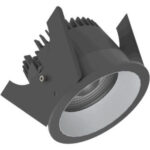 Strada 75 LV - Runde Einbauleuchten starr schwarz/silber 14W 80° 4000K CRI97 847-855G03744M02