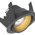 Strada 90 LV adj - Runde Einbauleuchten schwenkbar schwarz/gold 14W 80° 3000K CRI97 847-855D03714M02