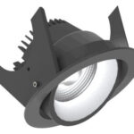 Strada 90 LV adj - Runde Einbauleuchten schwenkbar schwarz/silber 14W 24° 3000K CRI97 847-855D03744K02