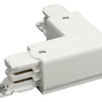 GLOBAL Trac Pro L-Verbinder für 3-Phasen Aufbauschiene, Schutzleiter innen, mit Einspeisemöglichkeit - weiss XTS 34-3