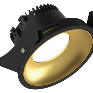 Fido 98 HV - Runde Einbauleuchten starr schwarz/gold 10W 80° 2200K - 3000K CRI93 F12A03715H02