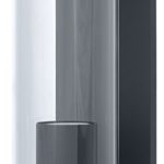 Schlanke Aluminium-Wandleuchte mit E27-Fassung, klarem Glasdiffusor und Sensoroption
