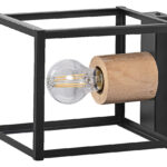Dekorative Leuchten mit E27  Fassung aus Metall und Holz