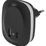 Steckdosen-Nachtlicht mit USB A- und C-Anschluss und Tageslichtsensor