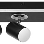 Deckenanbau-Leuchte mit flexiblen Strahlern, Lichtquelle über den Wandschalter auswählbar