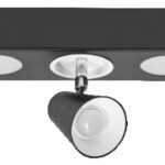 Deckenanbau-Leuchte mit flexiblen Strahlern, Lichtquelle über den Wandschalter auswählbar
