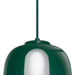 Dekorative Leuchte aus farbigem Metall und Glas mit austauschbarer Lichtquelle