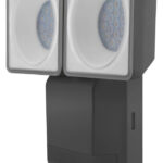 Hocheffiziente Aussenwand-Sensorstrahler mit engem Ausstrahlungswinkel in innovativem optischen Design