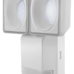 Hocheffiziente Aussenwand-Sensorstrahler mit engem Ausstrahlungswinkel in innovativem optischen Design